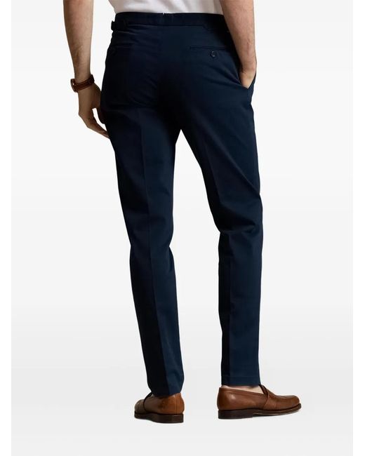 Polo Ralph Lauren Blue Pleated Cotton Trousers for men