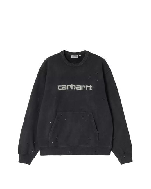 Carhartt Black Logo Cotton Sweatshirt for men