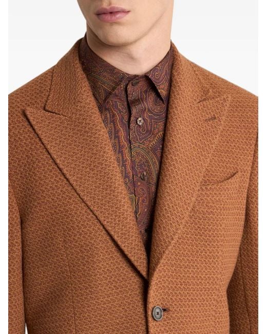 Etro Brown Veste En Maille Simple En Cachemire Et Laine for men