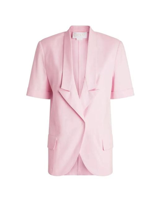 Genny Pink Flap-Pockets Short-Sleeves Blazer