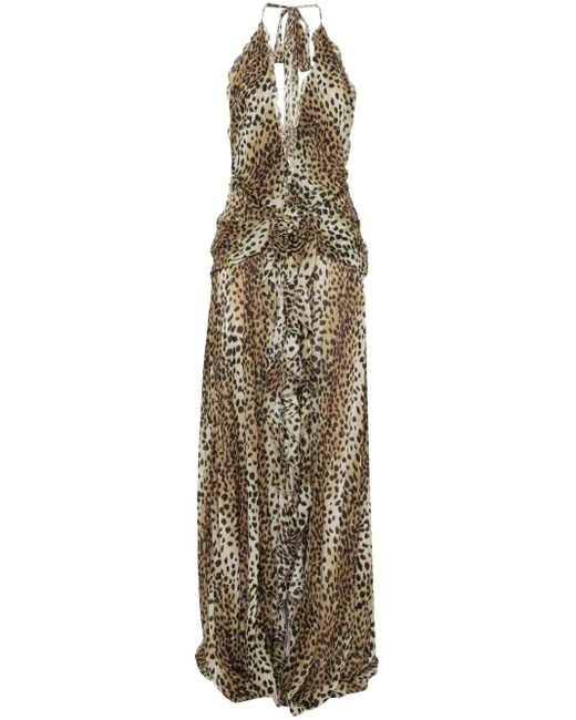 Blumarine Maxi-Rok Met Luipaardprint in het Metallic