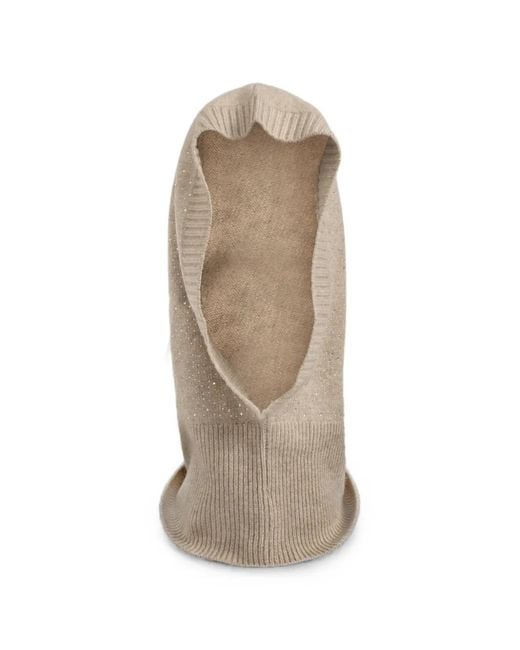 Max Mara Natural Crystal-Embellishment Cashmere Balaclava