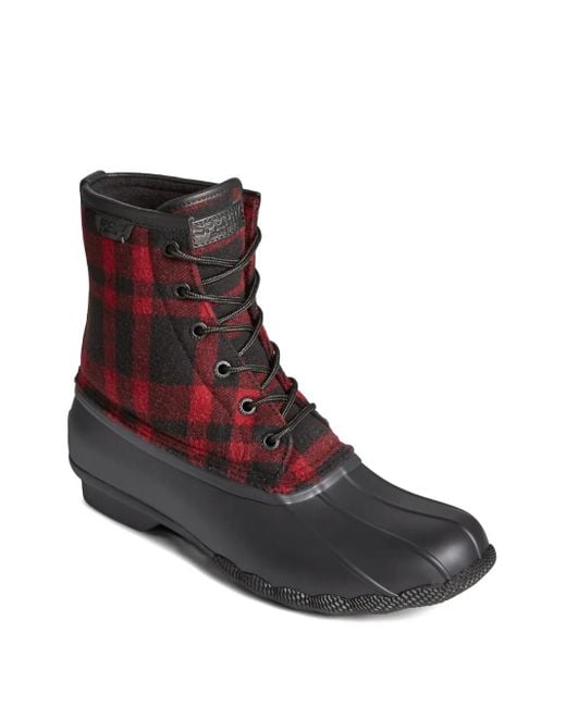 Sperry Top-Sider Brown Saltwater Plaid Duck Boots for men