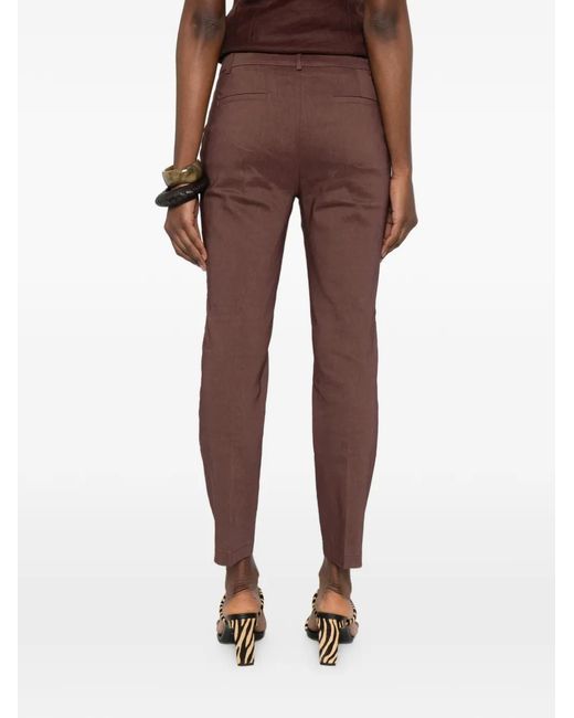 Pinko Brown Belt-Loops Trousers