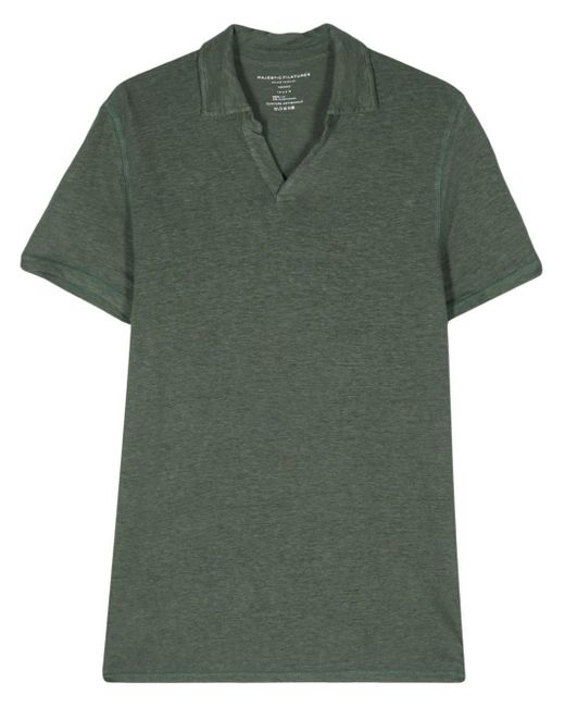 Majestic Filatures Green Fine-ribbed Polo Shirt for men