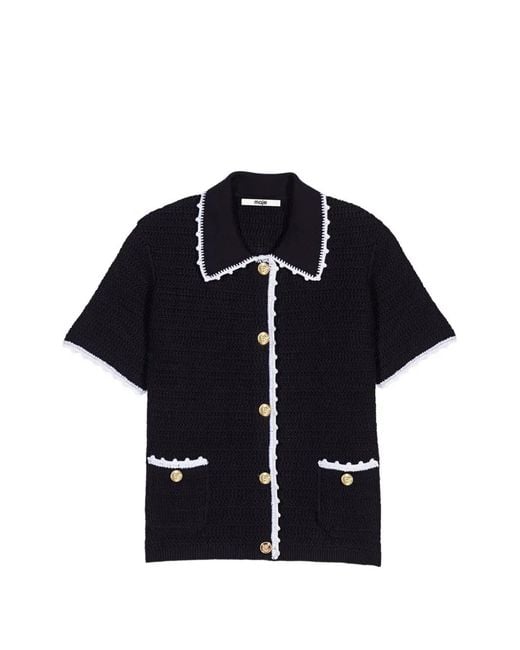 Maje Blue Short-Sleeve Shirt