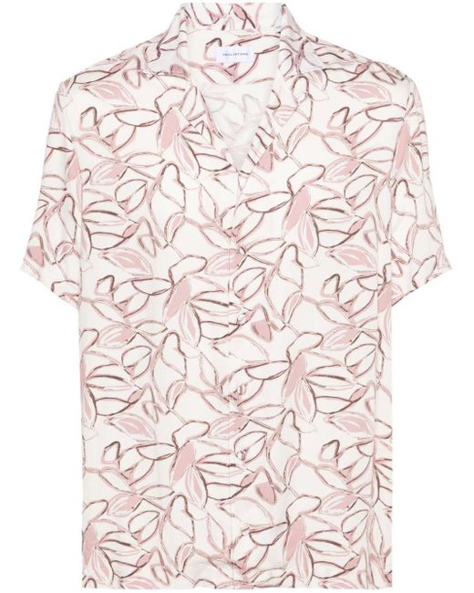 Tagliatore Pink Floral Short-sleeved Shirt for men