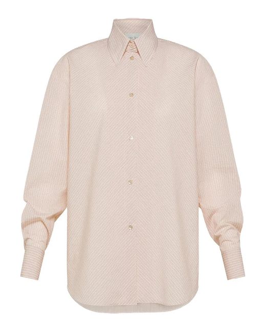 Forte_forte White Striped-Pattern Buttoned Shirt