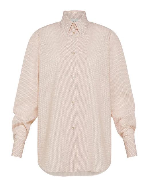 Forte_forte White Striped-Pattern Buttoned Shirt