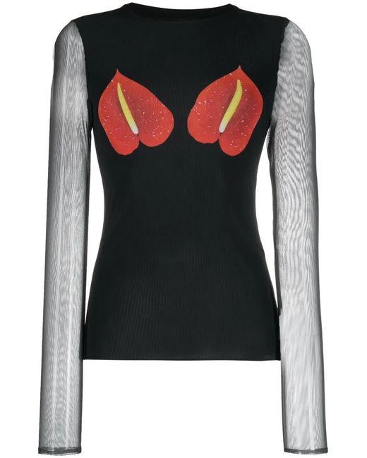Loewe Black Anthurium Long-Sleeve Top