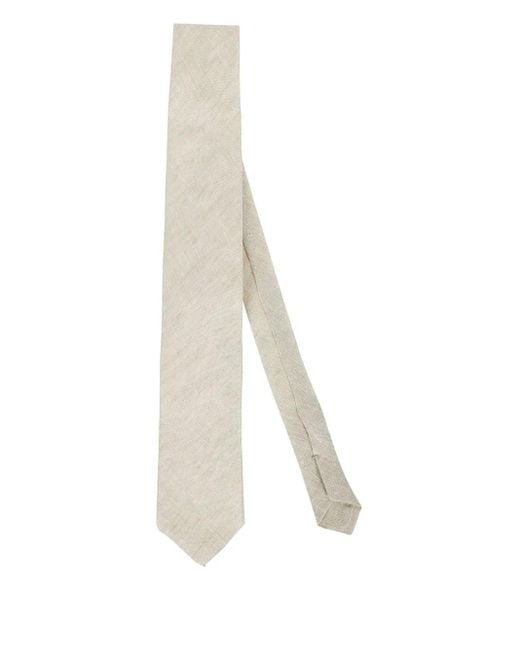 Cravate En Lin BIGI MILANO pour homme en coloris White