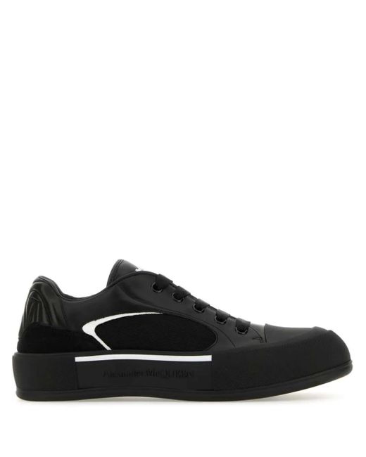 Alexander McQueen Black Skate Deck Plimsoll Sneakers - Men's - Canvas/nappa Leather/rubber/calf Leather for men
