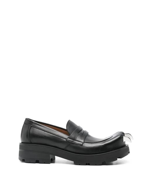 Charles Jeffrey Black Claw-Detail Leather Loafers