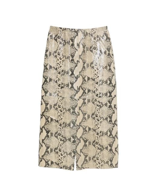 Alysi Natural Python-Effect Elasticated Skirt