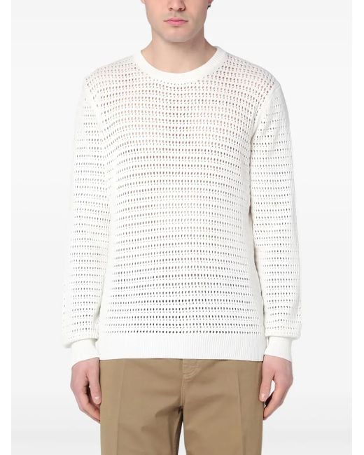 Roberto Collina Pullover Mit Lochmuster in White für Herren
