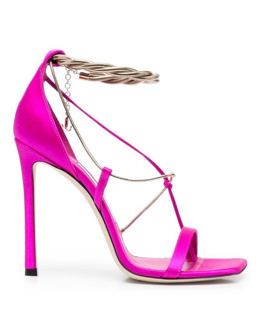 Jimmy Choo Leather Metallic-detail 110mm Stiletto Heels in Pink | Lyst ...