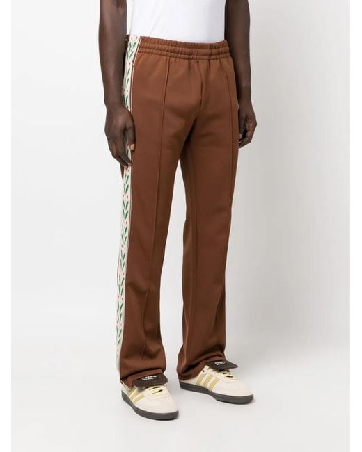 Casablanca Brown Logo-Patch Straight Track Pants for men