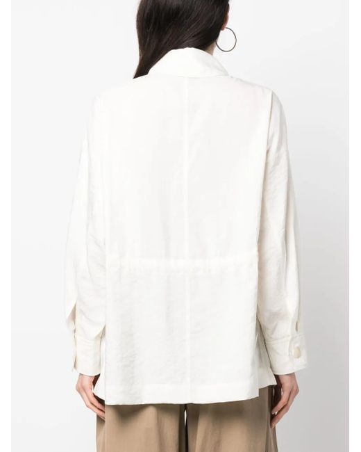 Joseph White Welbeck Drawstring Shirt Jacket
