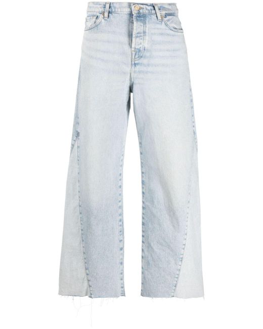 7 For All Mankind Blue Zoey Wide-leg Jeans
