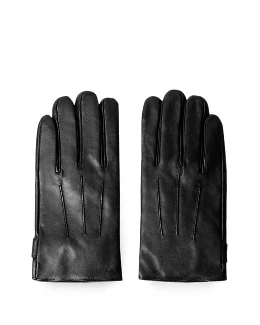 Hackett Black Commuter Touch-Strap Gloves for men