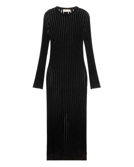 Blumarine Black Midikleid aus geripptem Strick