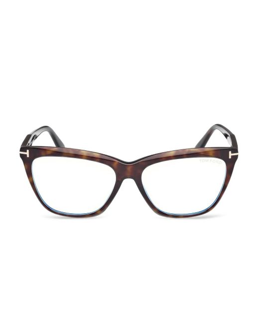 Tom Ford Brown Cat-Eye Tortoiseshell Glasses