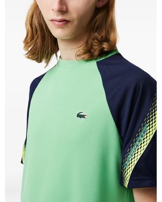Lacoste Green Raglan-Sleeve Graphic-Print T-Shirt for men