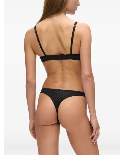 Karl Lagerfeld Black Ikon Glitter Bralette
