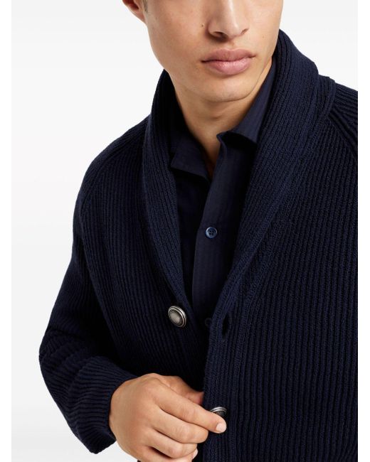 Brunello Cucinelli Vest Met Sjaalkraag in het Blue voor heren