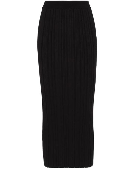 Falda midi plisada Balmain de color Black