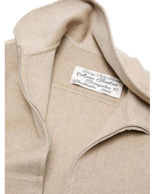 Acne Natural High-Neck Cropped Jacket