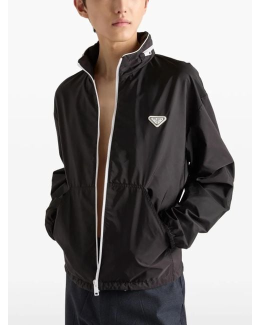 Prada Logo-Triangle Jacket in Black for Men | Lyst Prada Logo-Triangle Jacket in Black for Men | Lyst