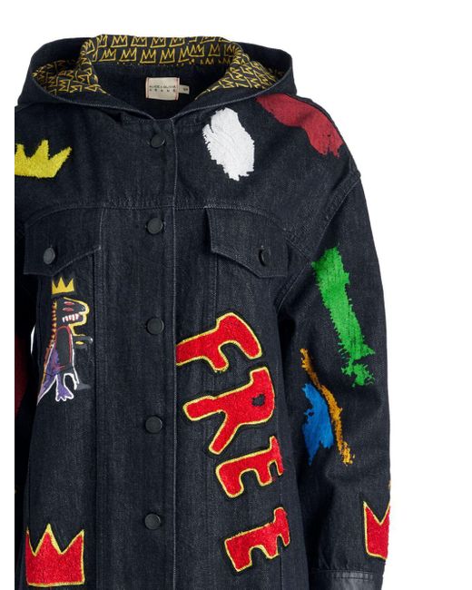 X Basquiat manteau Jeff en jean à patchs Alice + Olivia en coloris Blue