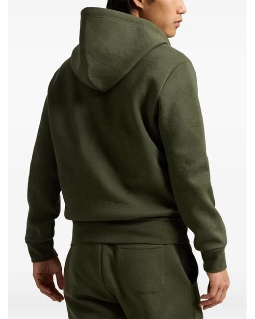 Polo Ralph Lauren Green Logo-Embroidered Zip-Up Hoodie for men