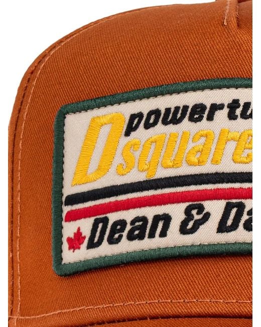 DSquared² Orange Logo-Patch Baseball Cap for men