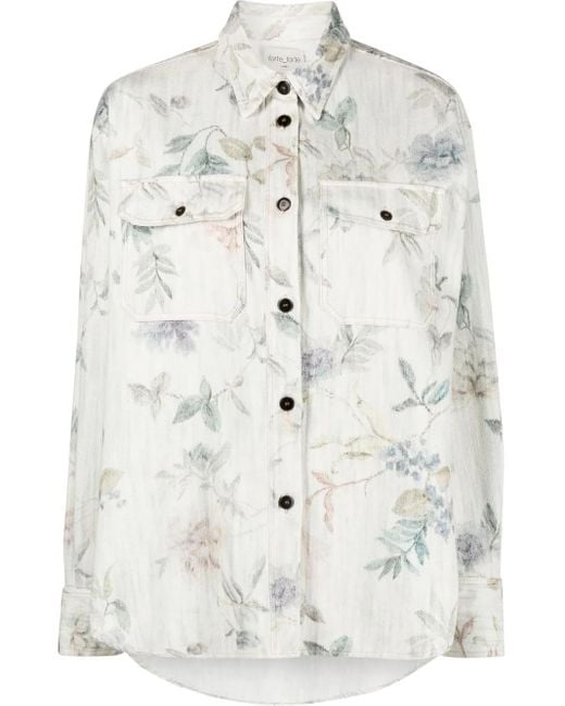 Camisa con estampado floral Forte Forte de color White