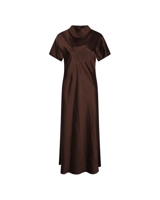 Pinko Brown Cowl-Neck Dress
