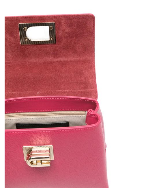 Furla Pink 1927 Top-Handle Lock Detail Mini Bag