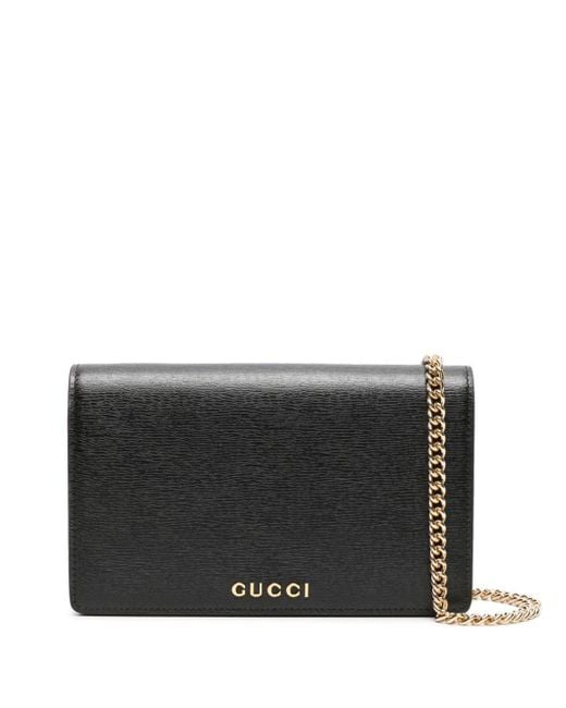 Gucci Black Logo-print Leather Shoulder Bag