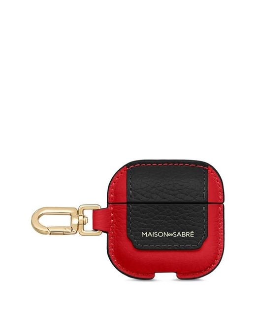 Maison De Sabre Black Leather Airpods 4 Keyring Case