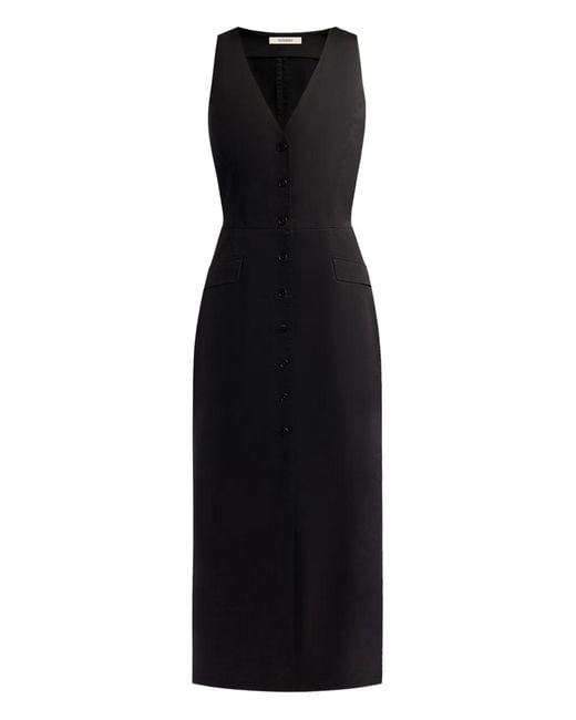 12 STOREEZ Black Button-Fastening Dress