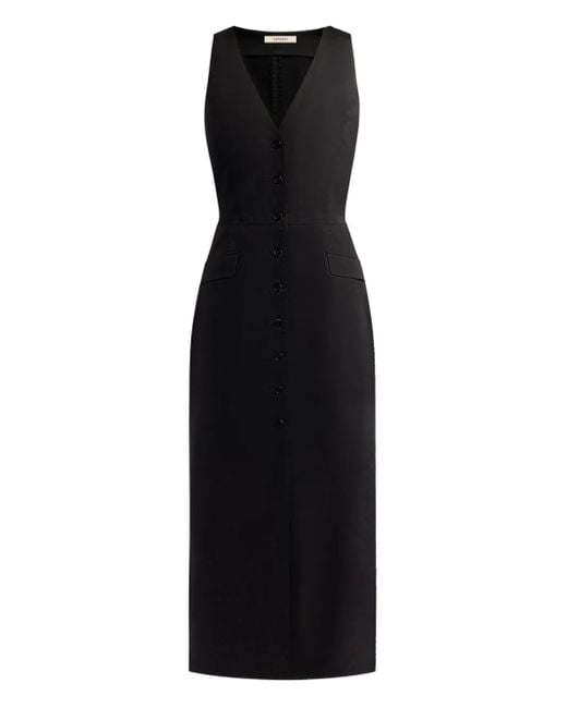 12 STOREEZ Jurk Met Knoopsluiting in het Black