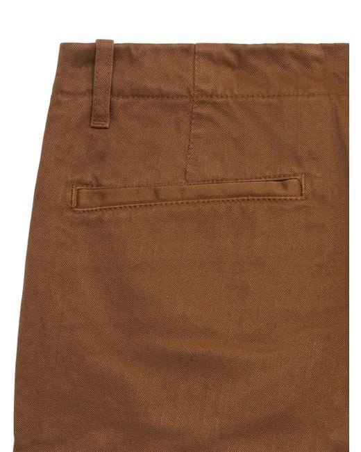Fortela Brown Wallace Herringbone Trousers for men