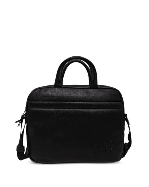 Marc O' Polo Black Logo-Plaque Laptop Bag for men