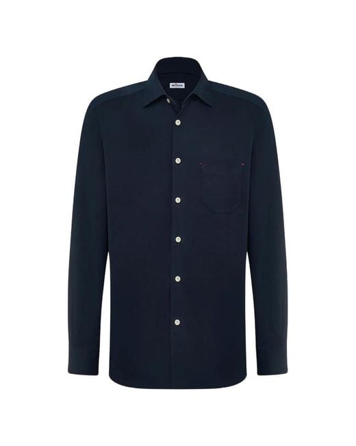 Kiton Blue Nerano Long-Sleeve Shirt for men