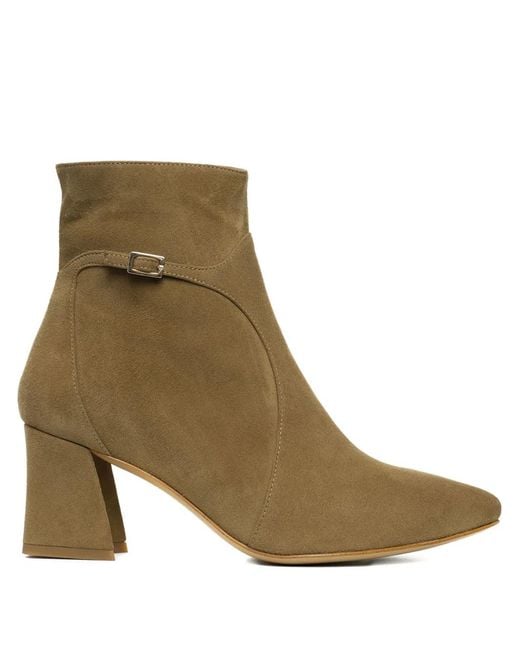 Ginissima Brown 65Mm Buckle-Embellishment Ankle Boots
