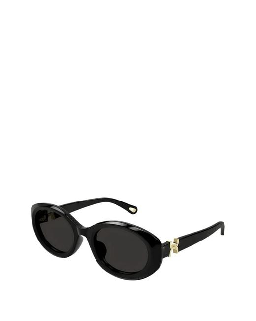 Chloé Black Lunettes De Soleil À Monture Ovale