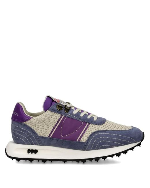 Philippe Model Blue Tour Mesh-Panel Suede Sneakers
