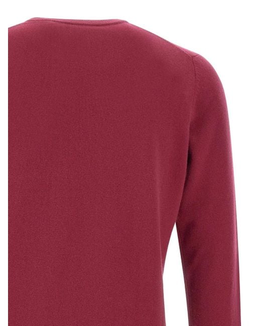 Kangra Red Ribbed Crew-Neck Sweater for men