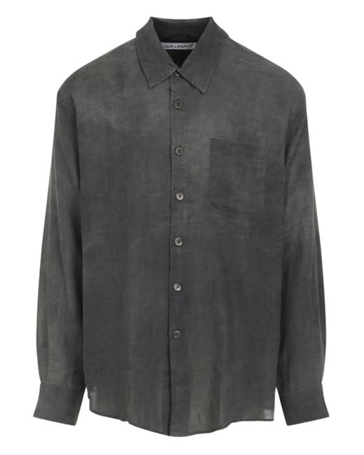Our Legacy Above Button-Down Overhemd Met Zak in het Gray voor heren